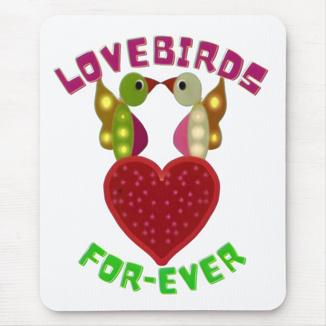  Lovebirds Heart Gift  Mouse Pad (Front)