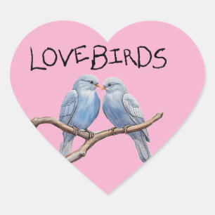 Lovebirds Heart Sticker