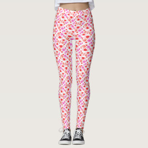 Lovebirds hearts watercolor patterned leggings