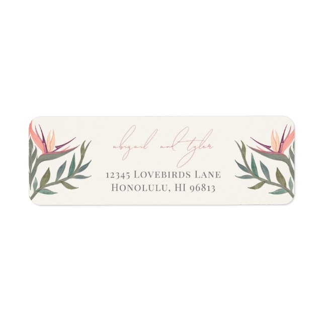 Lovebirds in Paradise Return Address Labels (Front)