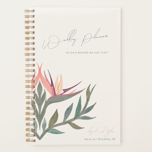 Lovebirds in Paradise Small Wedding Planner (Front)