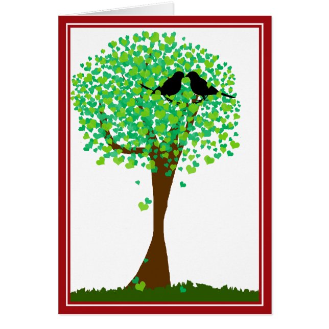 Lovebirds in Tree of Hearts - Summer Love (Front)