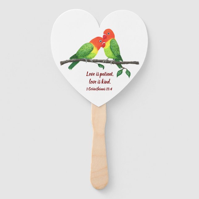 Lovebirds Inspirational Handheld Fan (Front)