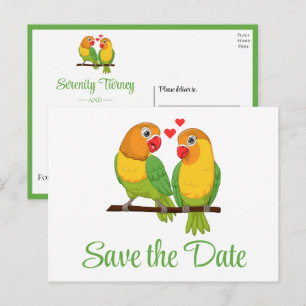 Lovebirds Love Birds Wedding Save The Date Postcard