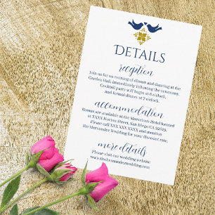 Lovebirds Mexican Wedding Details Enclosure Card