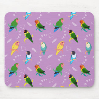 Lovebirds of Rainbow Colours Pattern Mouse Pad
