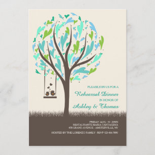 Lovebirds On A Swing Invitation