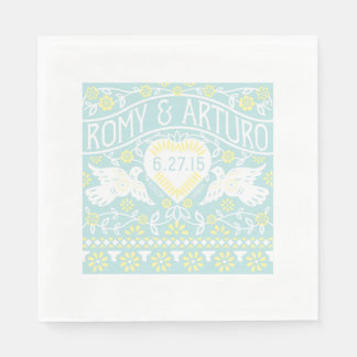 Lovebirds Papel Picado Style Customised Napkin