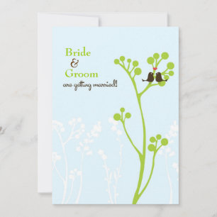 Lovebirds (Powder Blue) Invitation