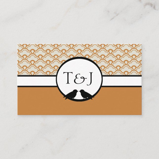 Lovebirds Reception Seating Place Cards (Front)