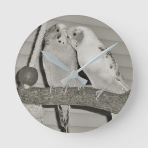 Lovebirds Round Clock