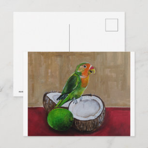 Lovebird's Tropical Fiesta Painting by Alfred Fox Postcard