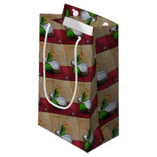 Lovebird's Tropical Fiesta Painting by Alfred Fox Small Gift Bag