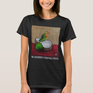 Lovebird's Tropical Fiesta Painting by Alfred Fox T-Shirt