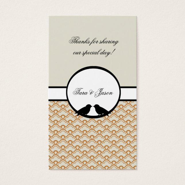 Lovebirds Wedding Favour Gift Tags (Front)