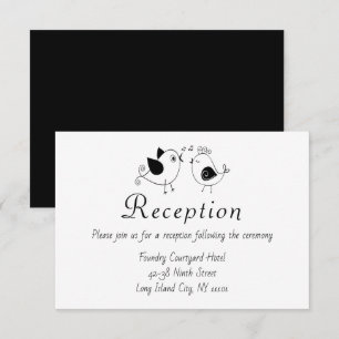 Lovebirds Wedding Reception Black White Birds Love Invitation