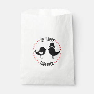 Lovebirds Wedding Thank You Bridal Shower Black Favour Bags