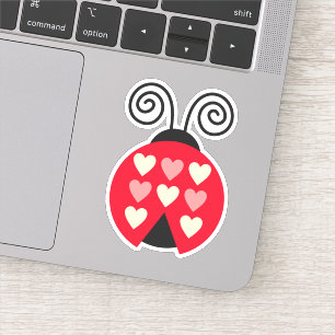 Lovebug Hearts Ladybug Die Cut Sticker Decal
