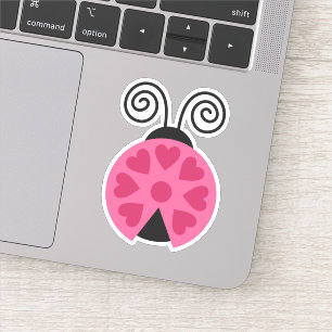 Lovebug Hearts Ladybug Die Cut Sticker Decal
