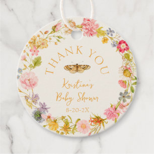 Lovebug Vintage Wildflower Baby Shower Favour Tags