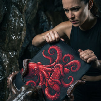 Lovecraftian Horror Bloody Red Octopus Gamer Mouse Pad