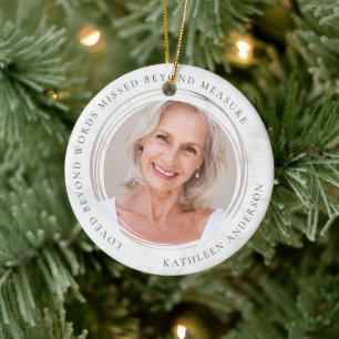 Loved Beyond Words Missed Beyond Measure Photo Ceramic Tree Decoration