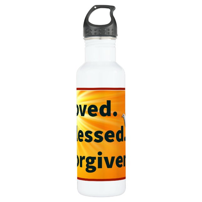 Loved.Blessed.Forgiven. water bottle (Front)