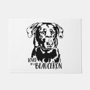 Loved by a Beauceron dog mum dog saying  Doormat