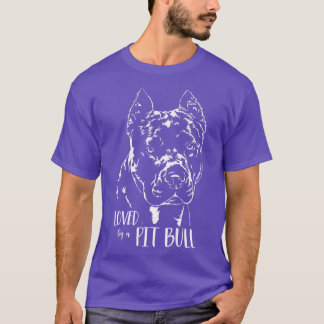 Loved by a Pit Bull dog mum dog saying Premium T-S T-Shirt