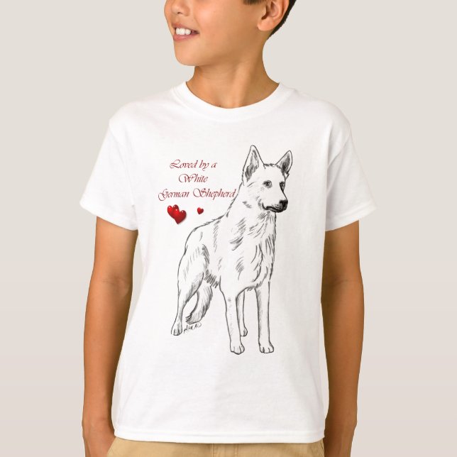 Loved By A White German Shepherd T-Shirt (Front)