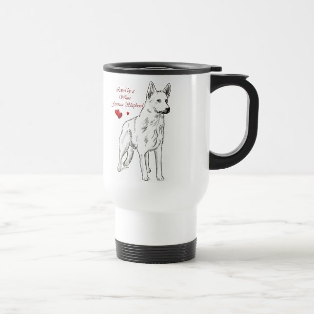 Loved By A White German Shepherd Travel Mug (Right)