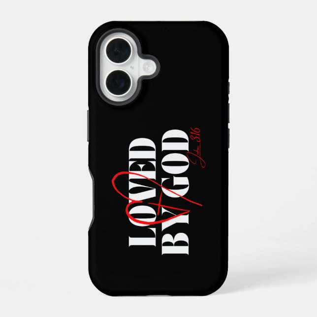 Loved by God – John 3:16 iPhone 16 Case (Back)