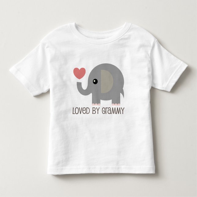 Loved By Grammy Heart Elephant Toddler T-Shirt (Front)