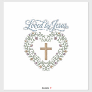 Loved by Jesus Floral Cross Christian T-Shirt Desi