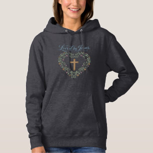 Loved by Jesus Floral Cross Christian T-Shirt Desi Hoodie