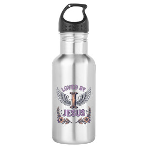 Loved By Jesus Vintage Christian Floral T-Shirt De 532 Ml Water Bottle