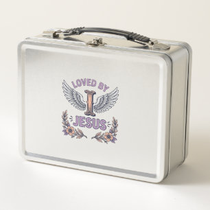 Loved By Jesus Vintage Christian Floral T-Shirt De Metal Lunch Box