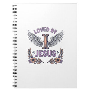 Loved By Jesus Vintage Christian Floral T-Shirt De Notebook