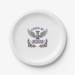 Loved By Jesus Vintage Christian Floral T-Shirt De Paper Plate