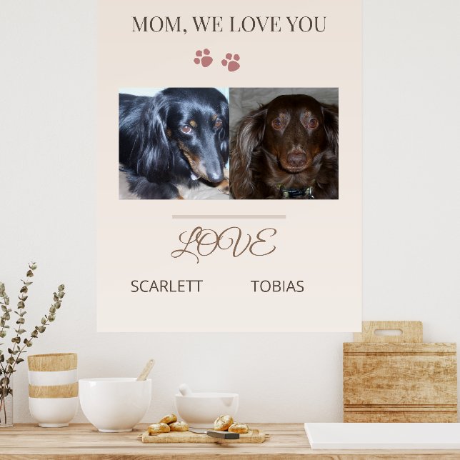 Loved by Our Two Paws Poster (Kitchen)