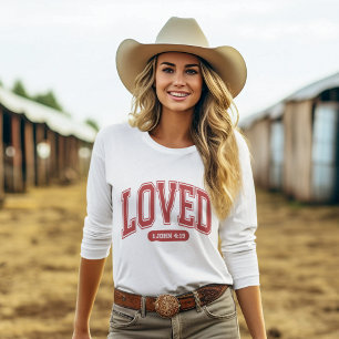 LOVED Christian Valentine Women's Varsity White T-Shirt