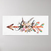 Loved floral arrow poster