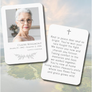 Loved Forever Floral Photo Prayer Card