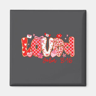 Loved John 3 16 Heart Valentines Day Bow Bible Chr Magnet