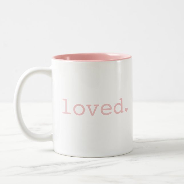 Loved Light Pink Blush Mug (Left)