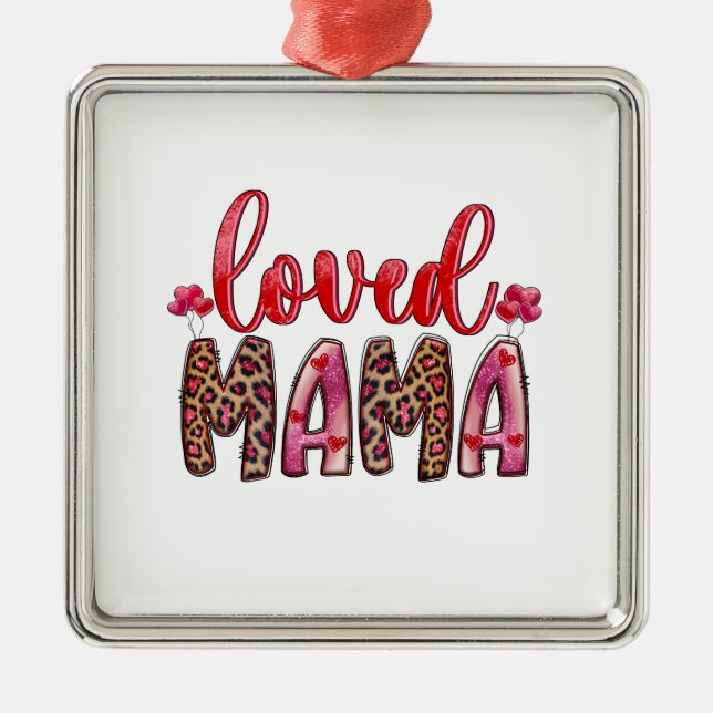 Loved Mama Metal Tree Decoration (Front)