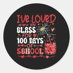 Loved My Cl For 100 Days Of School Valentines Day Classic Round Sticker