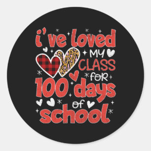 Loved My Cl For 100 Days Of School Valentines Day Classic Round Sticker