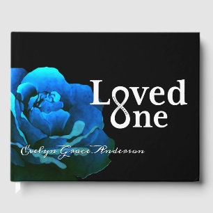 Loved One Blue Rose Memorial Service Guest Book
