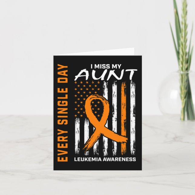 Loved One In Memory Of Aunt Leukaemia Awareness Am Card (Front)
